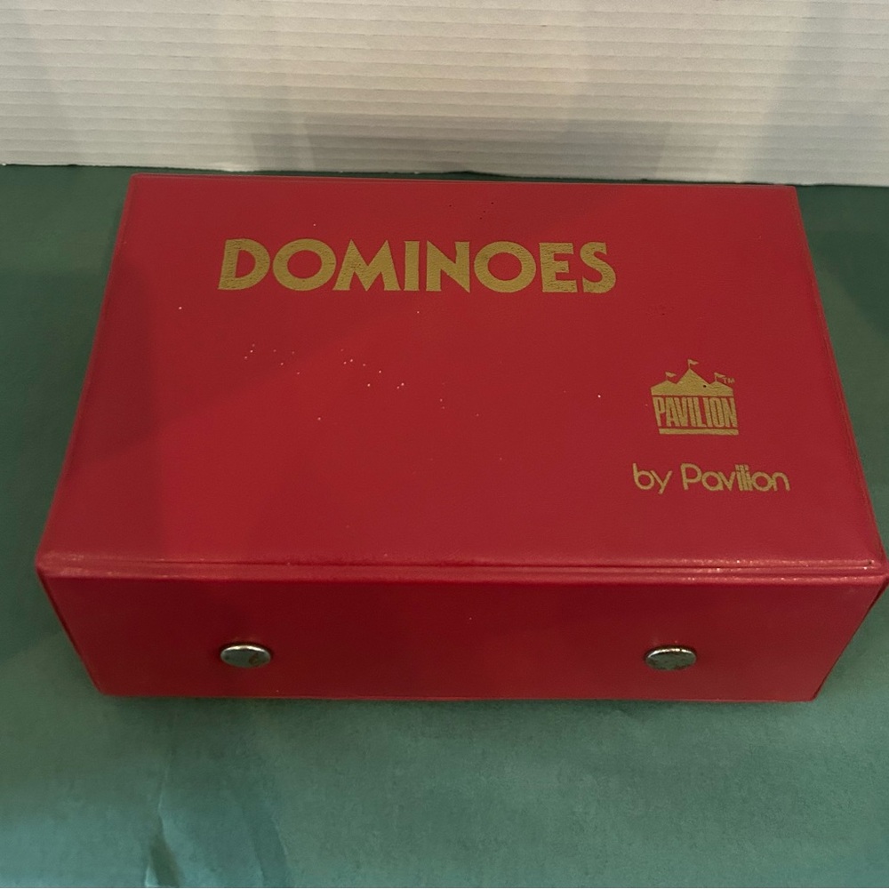 Vintage Pavilion Red Dominoes Set - still in plastic